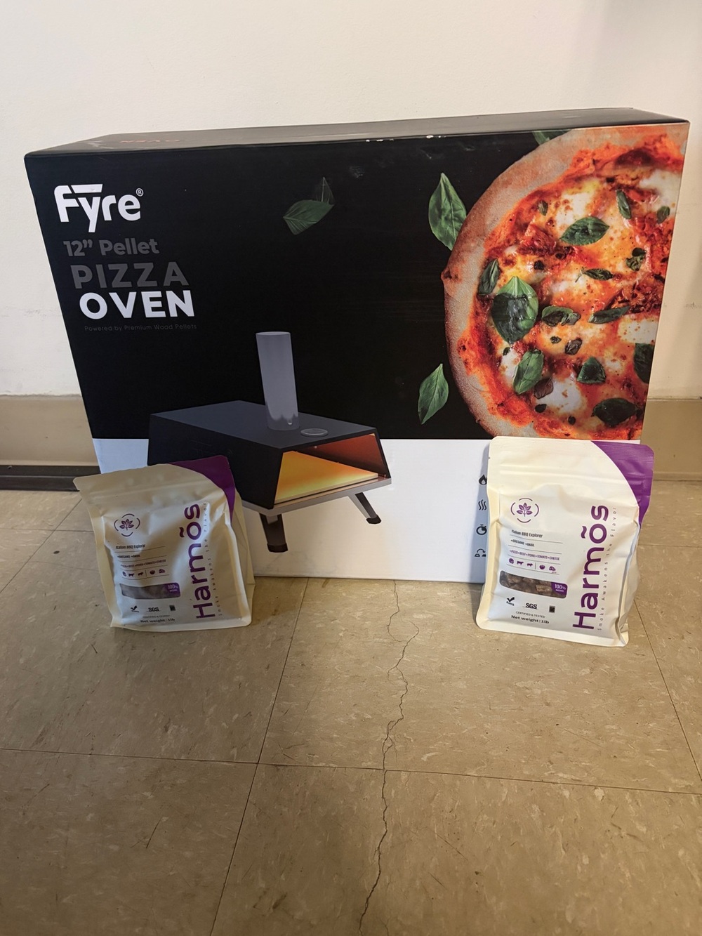 NEW Fyre 12” Wood Pellet Pizza Oven + 2 Bags Premium Wood Pellets Outdoor Portab